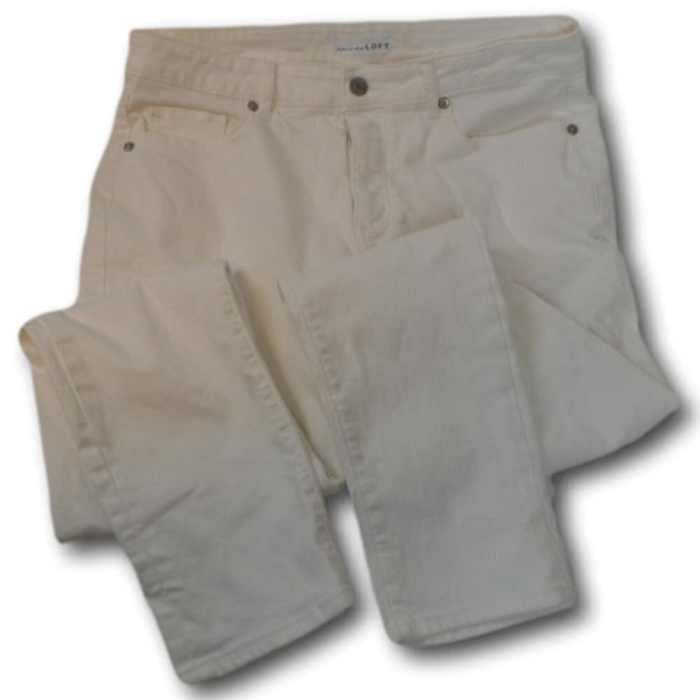 Womens LOFT White Jeans The Curvy Skinny Size: 29 / 8